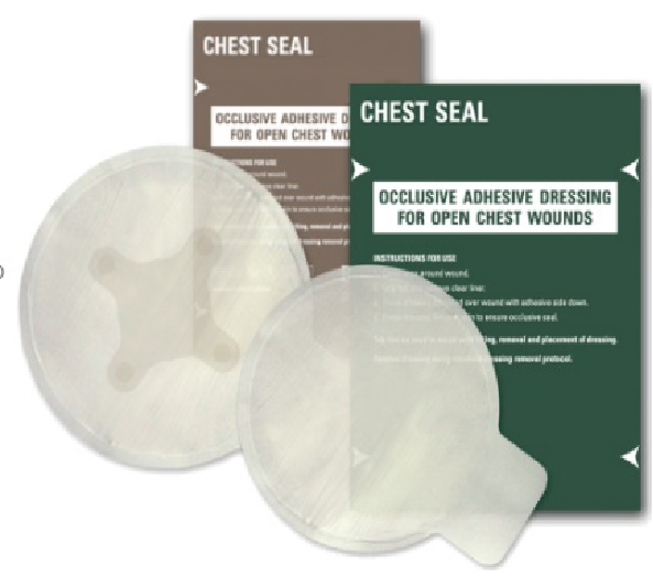 Chest Seal Vented First Aid Kit Sterile for Open Chest Injuries Adhesive Seal