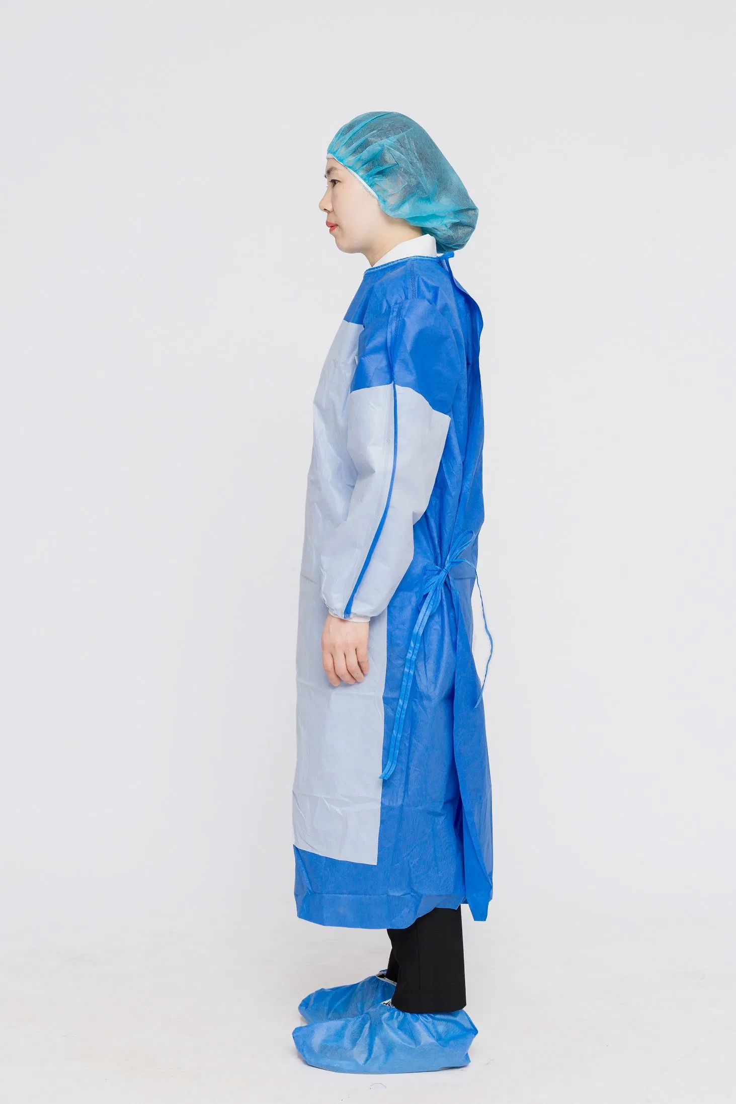 40GSM Standard Universal Disposable Reinforced Surgical Gown Waterproof Isolation Gown Protective Clothing for Hospital Dental Clinic Use
