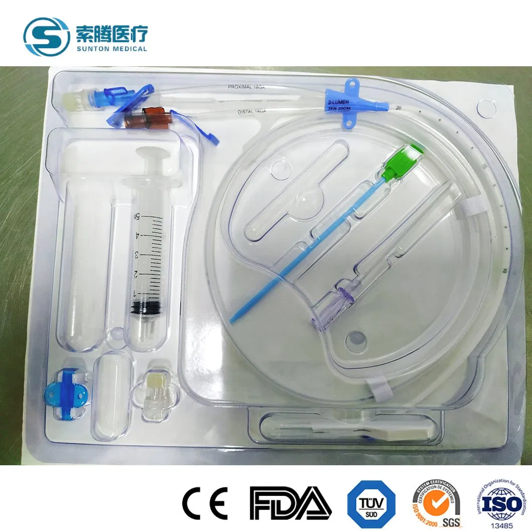 Sunton China Factory Price Custom Sterile Central Venous Catheter Set Kit Wholesale Medical Grade Antimicrobial Single Lumen CVC Central Venous Catheter Kit