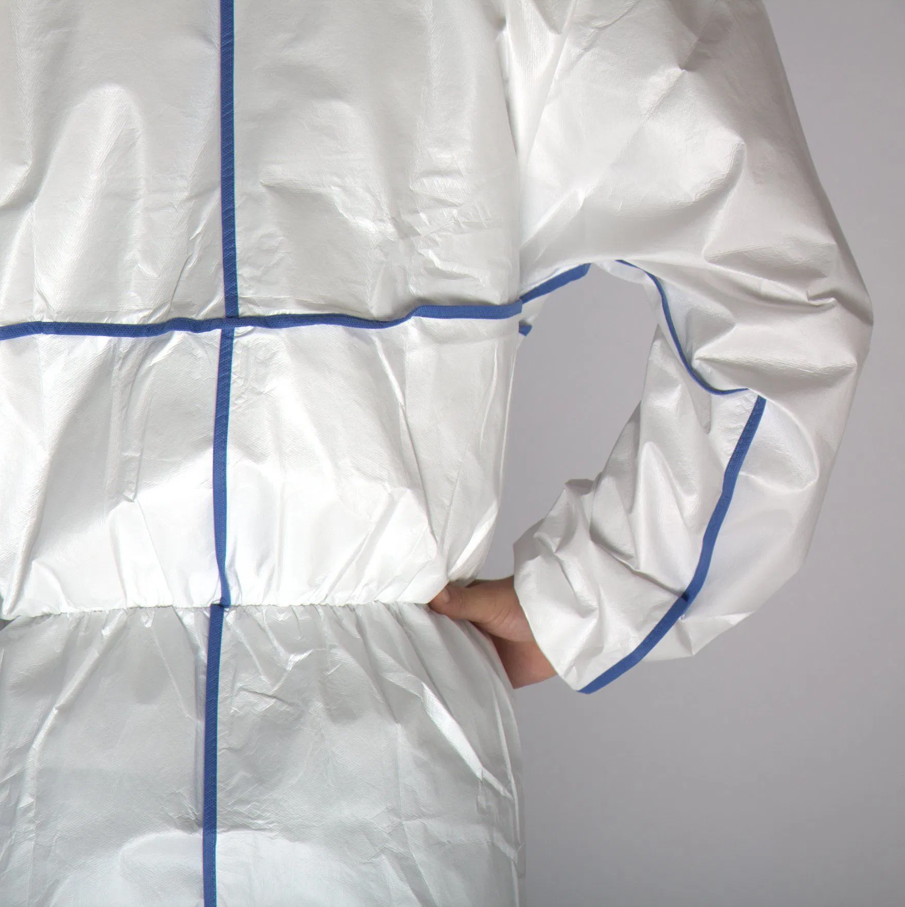 Safety Suit En14126 Disposable Coverall Suit Microporous Waterproof and Breathable Protective Clothing