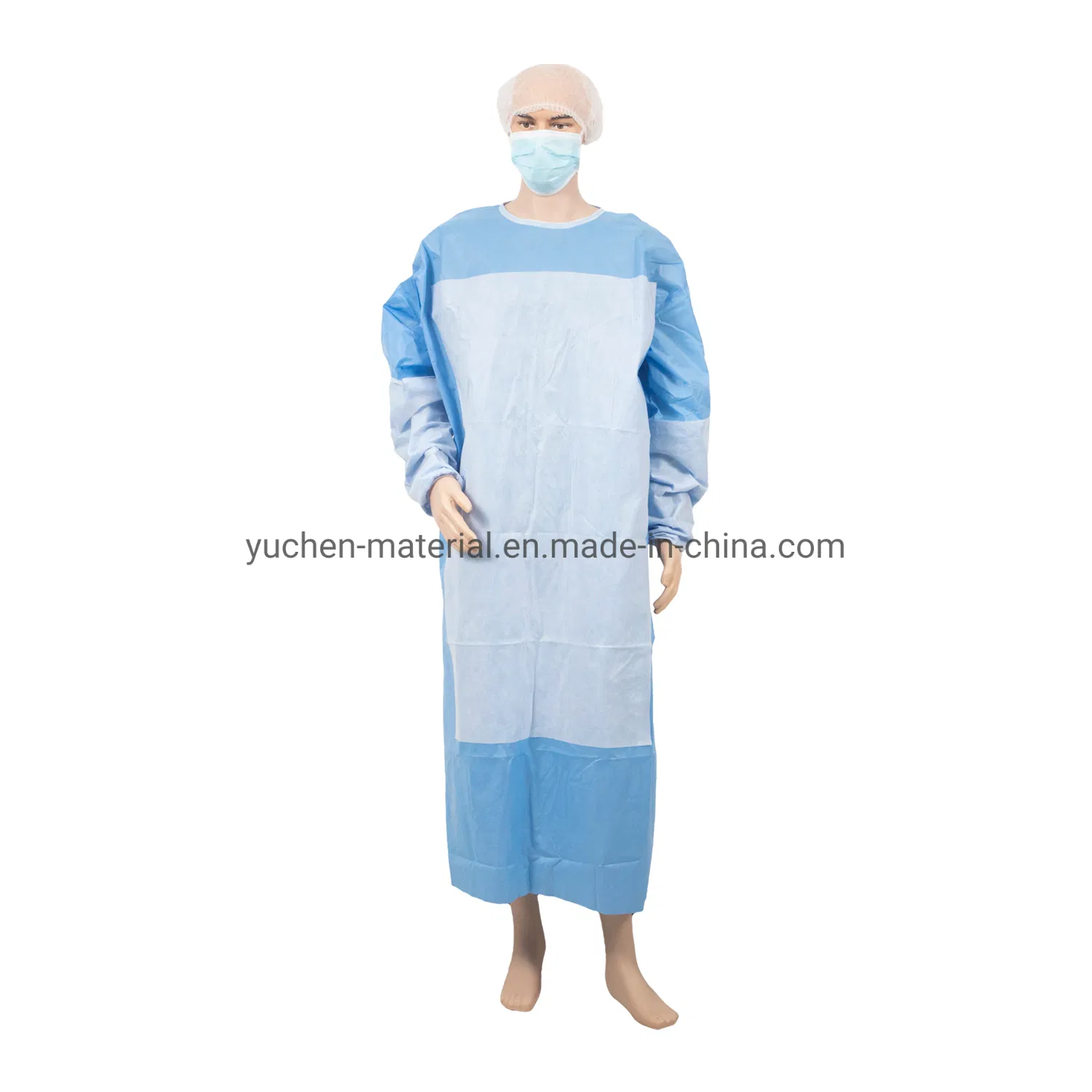 Customized Size Disposable Reinforced Surgical Gown with Knitted Cuffs