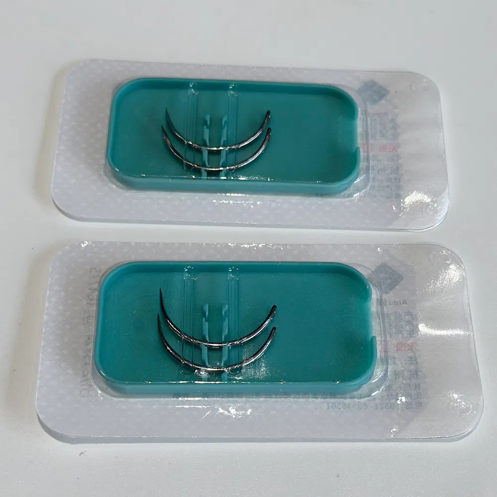 Disposable Medical Stainless Steel Sterile Eyed Suture Needles - 2-Unit Surgical Procedure Pack