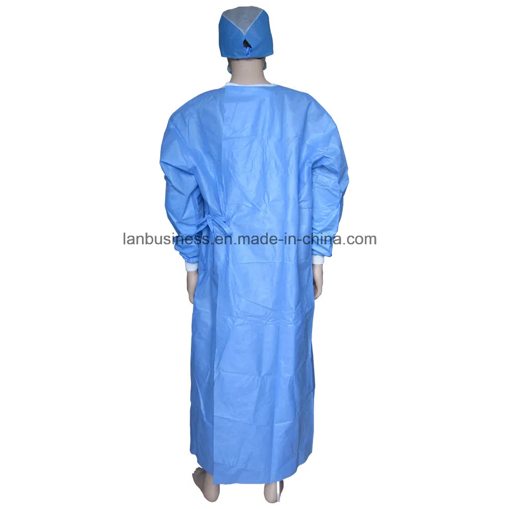 Reinforced SMS Breathable Surgical Gown with Knitted Cuffs