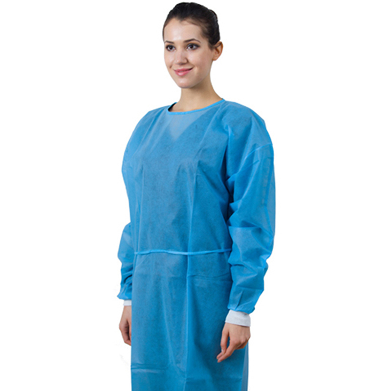 Medical Disposable Breathable Non-Woven Spunbound/SMS/CPE Isolation Gowns