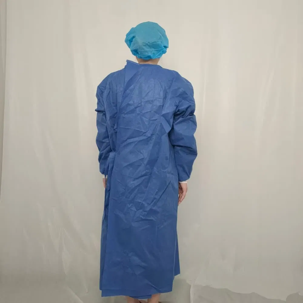 CE Approved Medical Supply Non-Woven Reinforced Sterile Surgical Gown Isolation Gown Protective Clothing Lab Coat for Hospital Dental Use