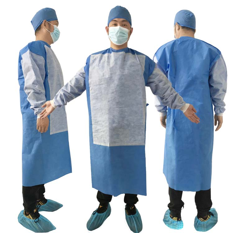 Nonwoven Disposable Doctor Medical Waterproof Reinforced Sterile Hospital Operation Surgery Clinics Pppe SMS Surgical Gown