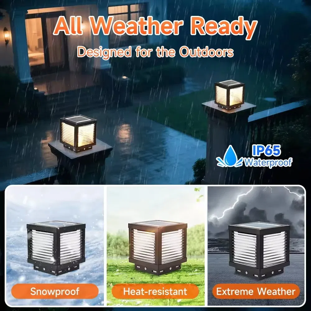 New Outdoor Courtyard Garden Landscape Lighting Outdoor Household IP65 Solar LED Post Pillar Gate Lamp/Solar Garden Light