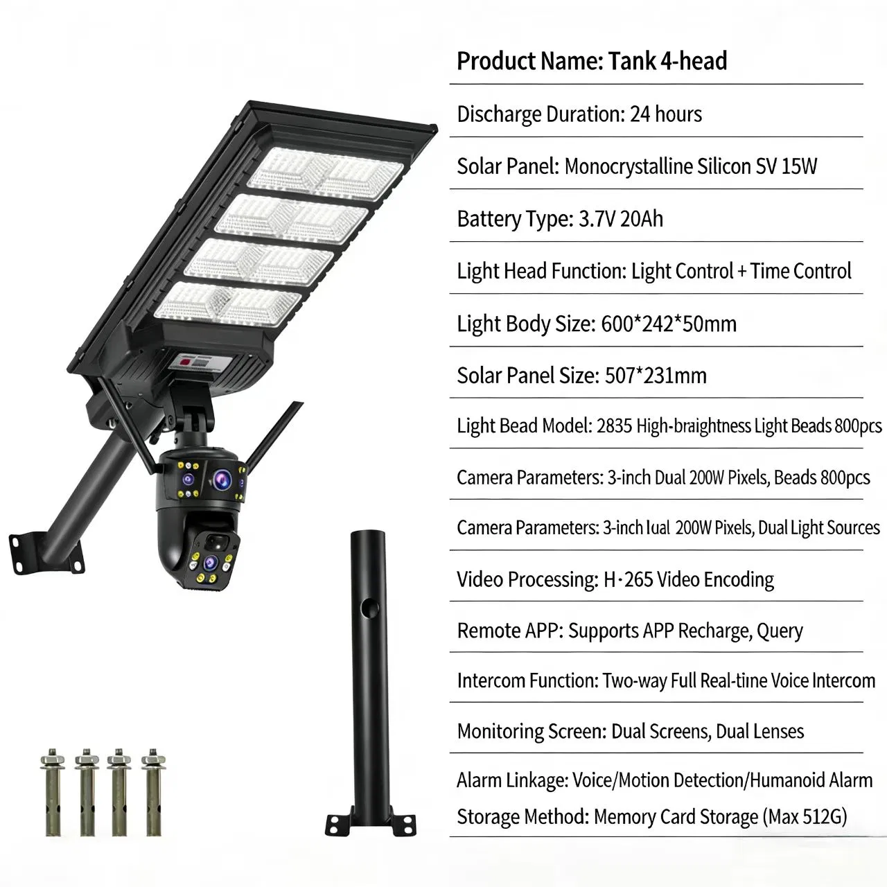 Advanced Solar Street Lights with Integrated Security Cameras