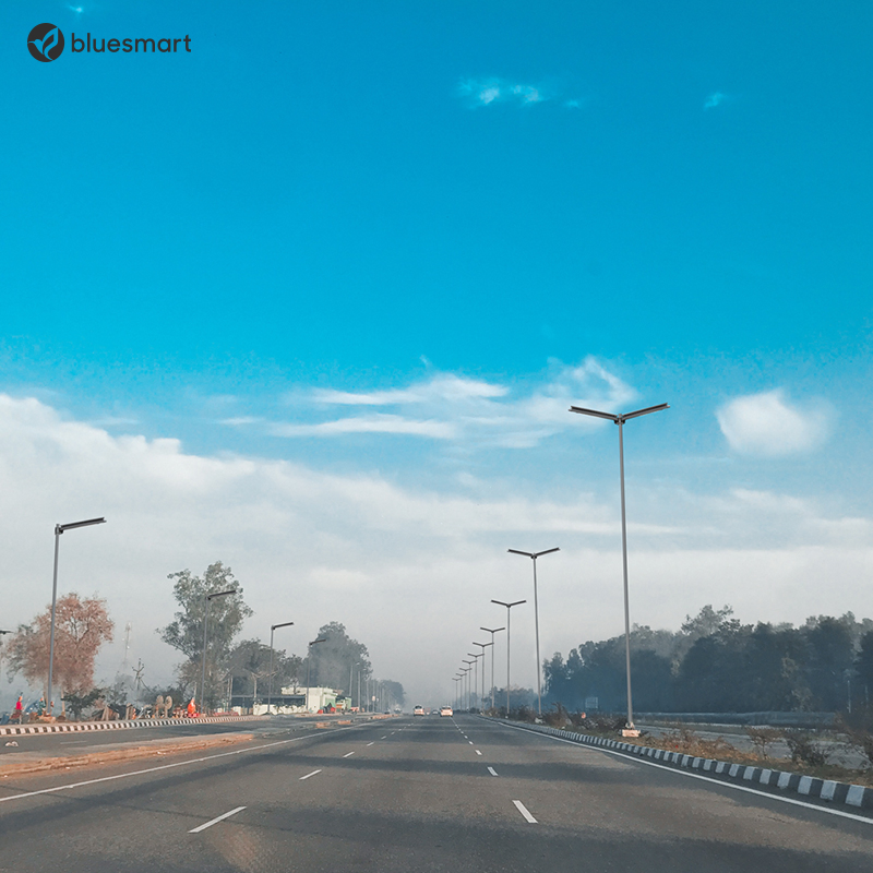 All in One Bridgelux LED Solar Street Lamp Garden Pole Light Solar Street Light Road