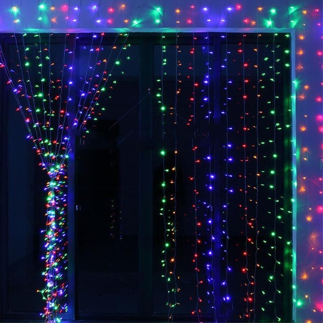 LED Solar Powered Window Curtain String Light