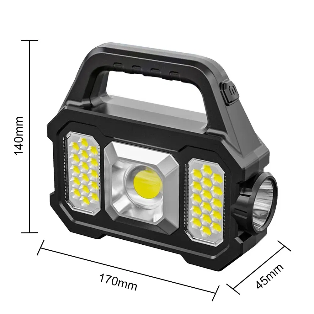 High Power LED Flashlights Rechargeable Camping Work Light Solar Charging