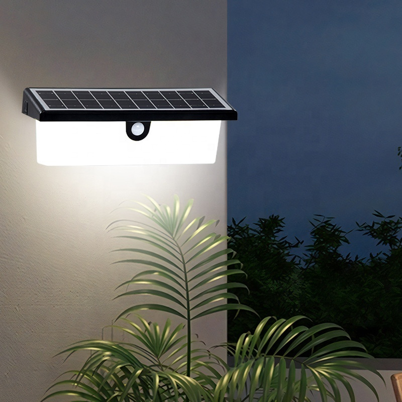 LED Solar Powered Light White Control Garden Path Way Wall Lamp Waterproof