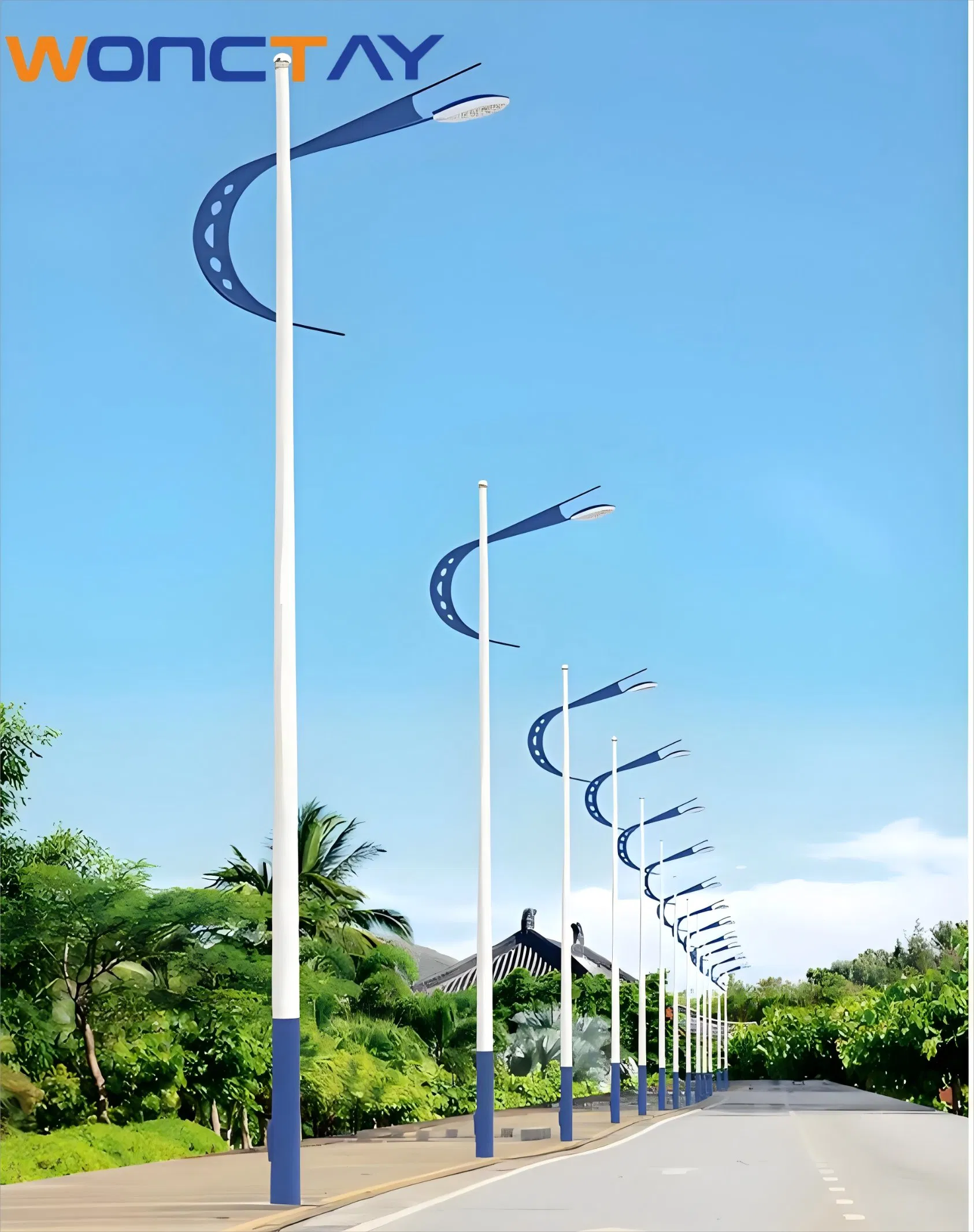 Wonctay Outdoor Lamp Garden Lighting LED Source 3-12m Garden Solar Post Light Solar Lamp Post