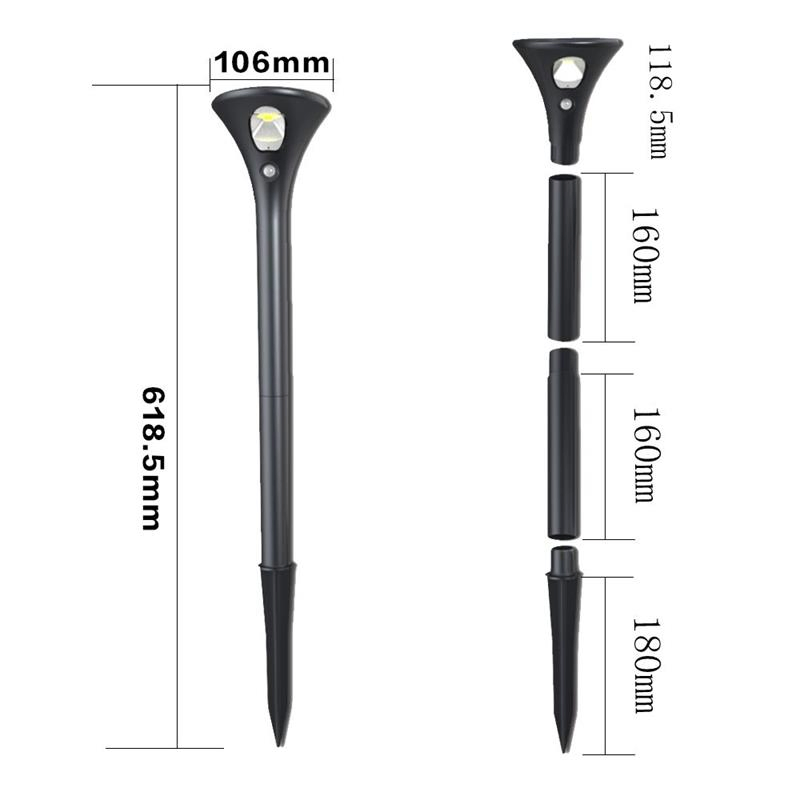 Solar Outdoor Landscape Dark Sensing Automatics High Pole LED Lawn Light