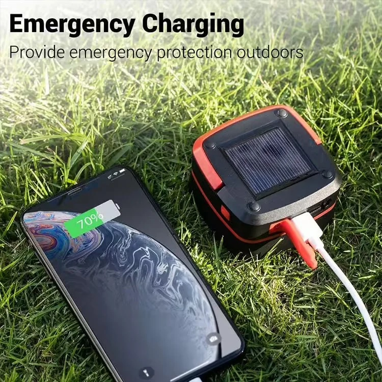 Outdoor Lantern USB Rechargeable Camping Folding LED Light Solar Flashlight Decorative Lighting