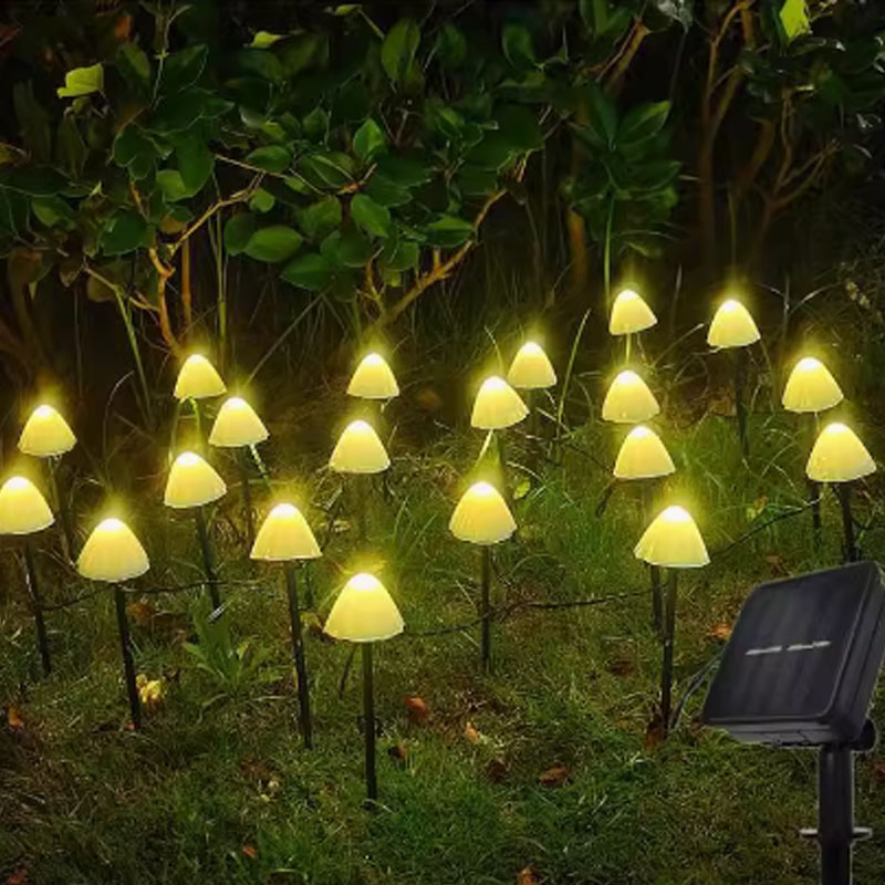 Outdoor IP65 Waterproof LED Mushroom Solar String Light Christmas Holiday Decoration Lighting Garden Mushroom Lamp String Light