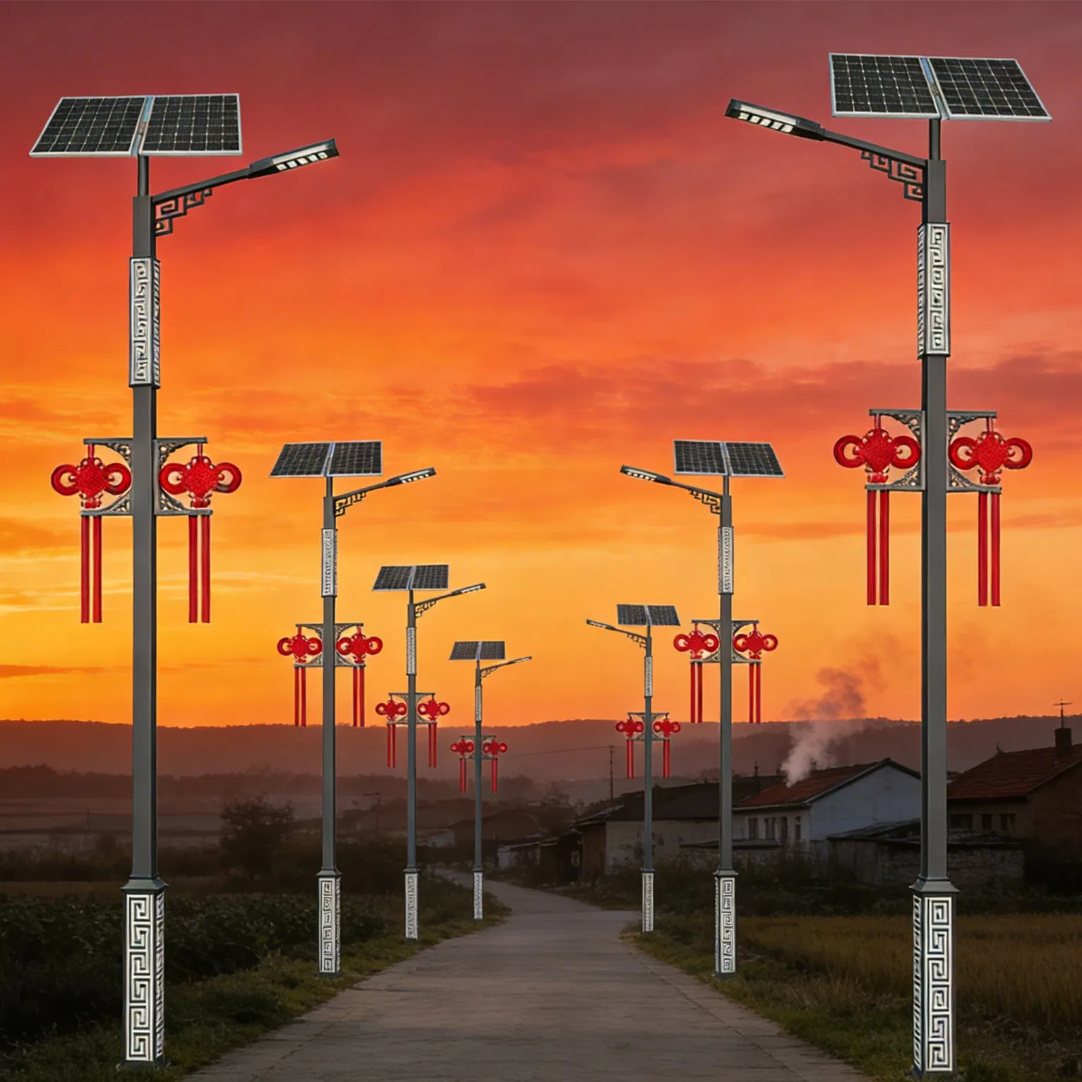 Eco-Chic Solar Path Light Featuring Traditional Chinese Knot Accents
