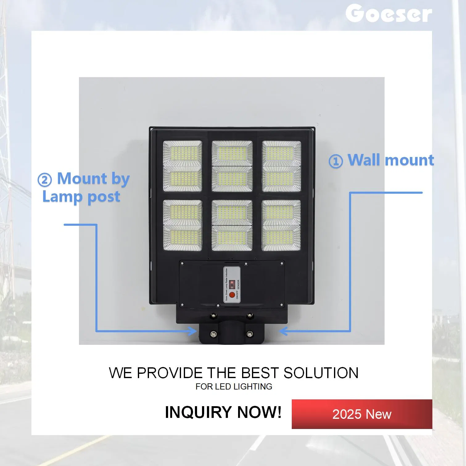 Outdoor ABS Superbright LED Road Solar 300W 400W 500W 600W LED Street Light IP67