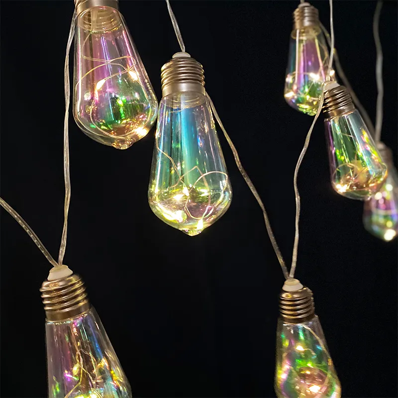 Iridescent Solar String Lights Detail 1