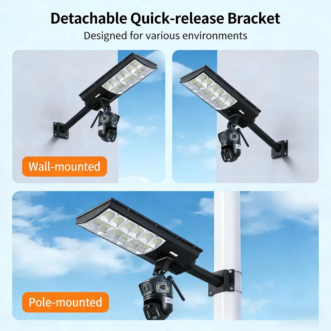 Advanced Solar Street Lights with Integrated Security Cameras