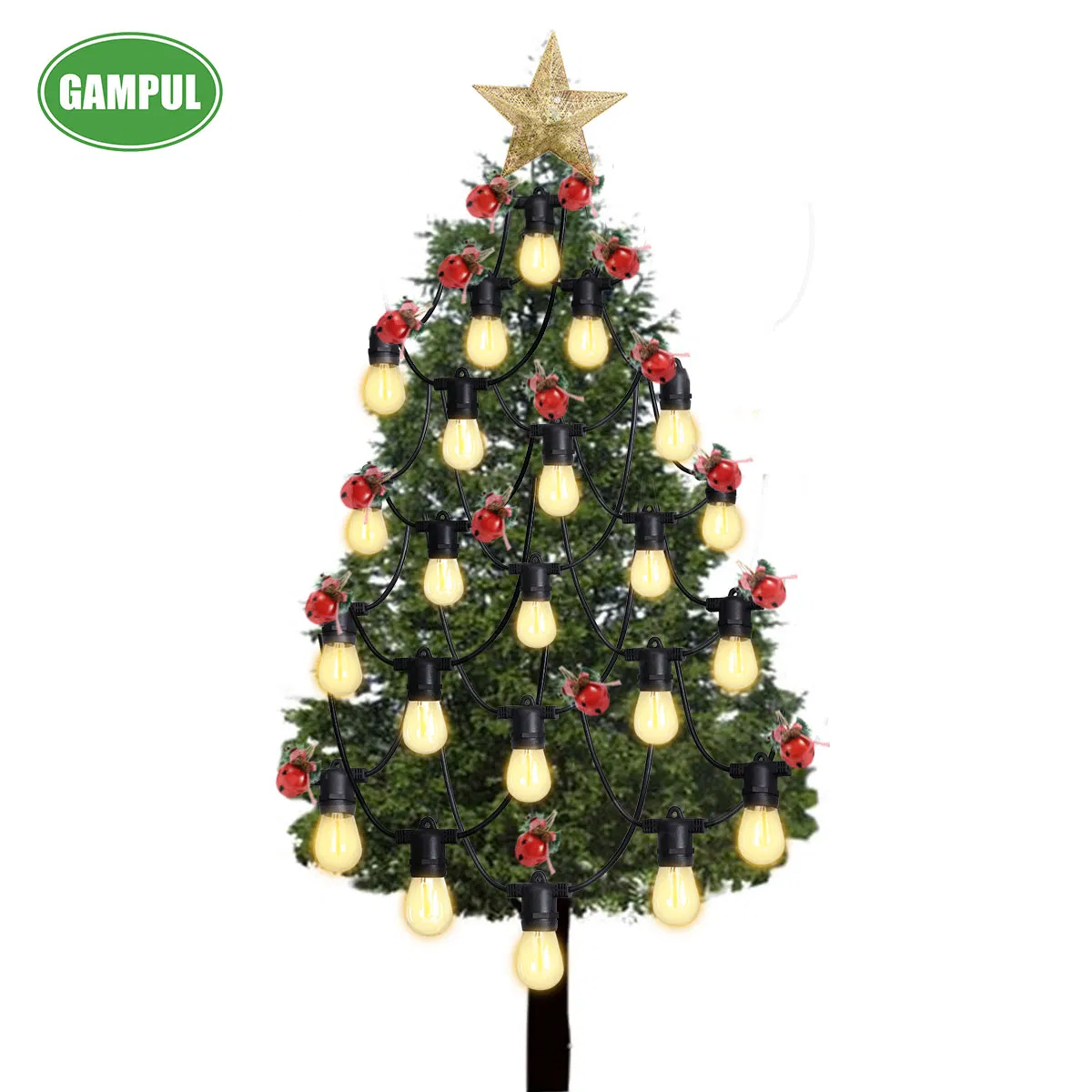 Hot Sale S14 Bulbs LED Solar Power String Light Outdoor Garden for Christmas Decoration