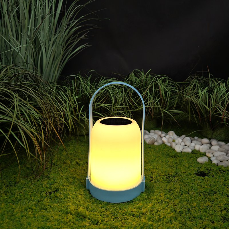 Portable Solar Lantern Outdoor Camping Light - Waterproof Solar Energy Rechargeable Handheld LED Lamp for Patio Tent Garden
