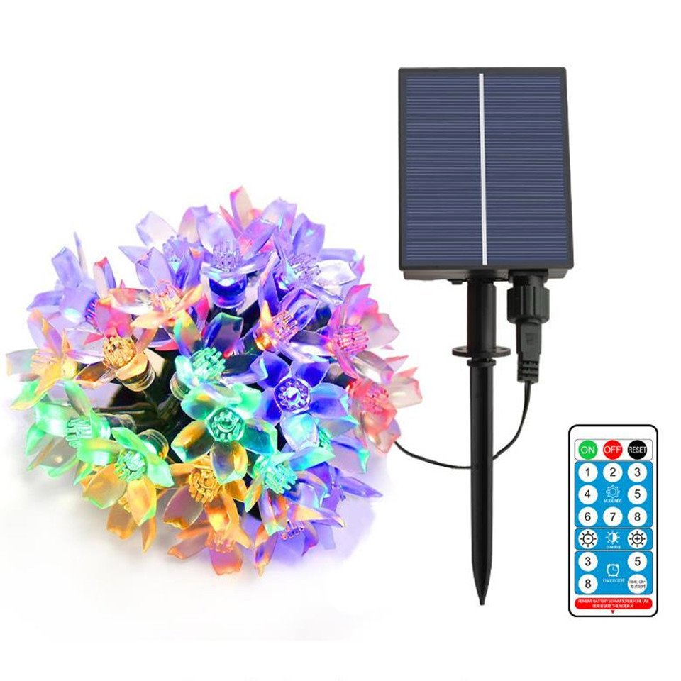 Decor Light 12m100LED Christmas Decoration Lights Sakura Solar Garden Decorative Lights Outdoor LED String Waterproof