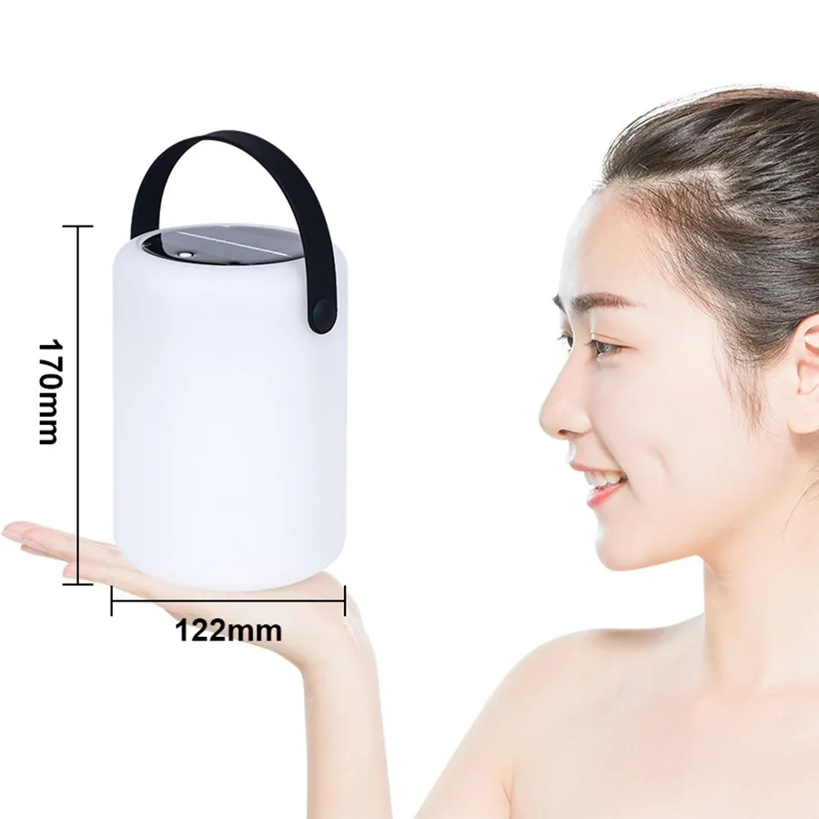 Multifunction Table Hybrid USB Solar Power Rechargeable Optional Remote Control RGB LED Camping Lantern Light