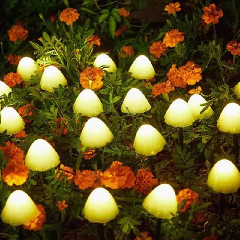 Outdoor IP65 Waterproof LED Mushroom Solar String Light Christmas Holiday Decoration Lighting Garden Mushroom Lamp String Light