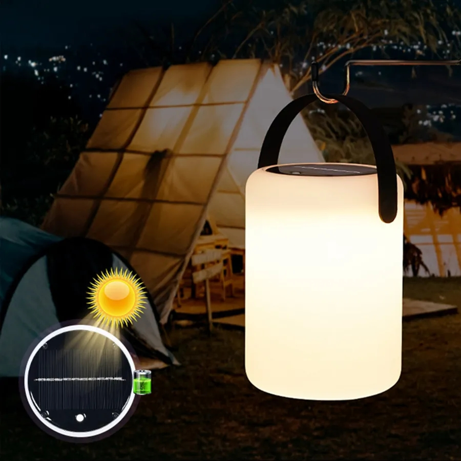 Multifunction Table Hybrid USB Solar Power Rechargeable Optional Remote Control RGB LED Camping Lantern Light