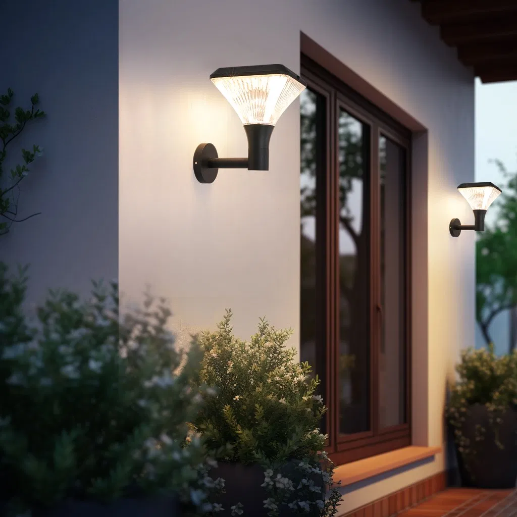 Modern Outdoor Exterior Linear Strip Wall Lamp Waterproof Garden Sconce LED Long Street Wall Light Solar Lamp Wall Lamp, Portable Wireless Street Lamp