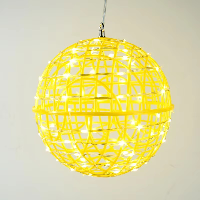 Outdoor Waterproof Solar LED Rattan Ball String Lights for Gardens