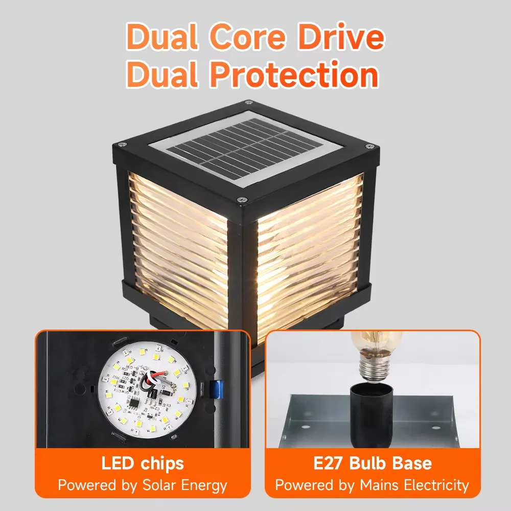 Solar LED Post Pillar Gate Lamp 7