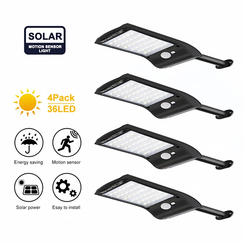 Solar Lights Outdoor Waterproof Solar Street Lamp with Motion Sensor Security Floodlight Outdoor Lighting for Yard Driveway Farm