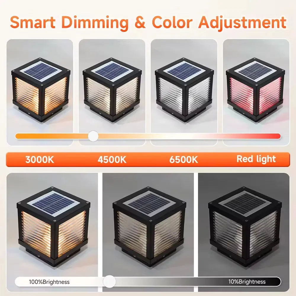 New Outdoor Courtyard Garden Landscape Lighting Outdoor Household IP65 Solar LED Post Pillar Gate Lamp/Solar Garden Light