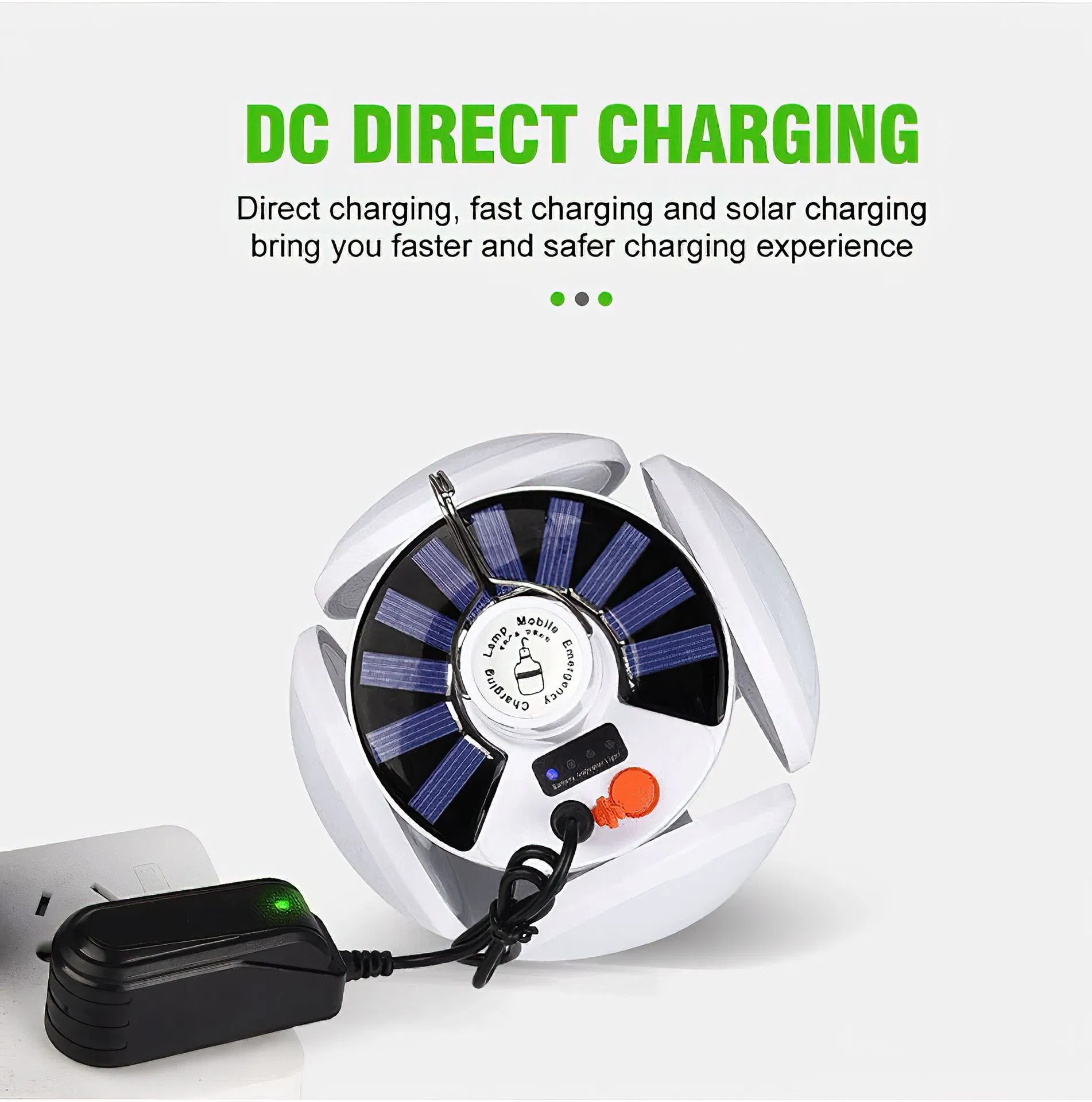 5V LED High Brightness Soccer Light Hanging Folding Camping Light Solar Folding Soccer Light