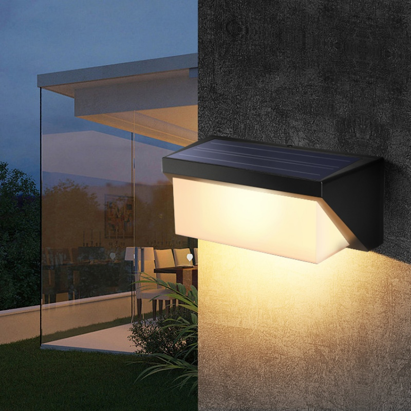 LED Solar Powered Light White Control Garden Path Way Wall Lamp Waterproof