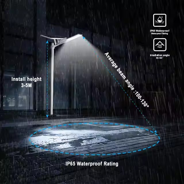 High Quality Outdoor Light 30W 60W 80W Aluminum Profile Solar Street Lamps High Pole Garden Light Landscape LED Post Top Light