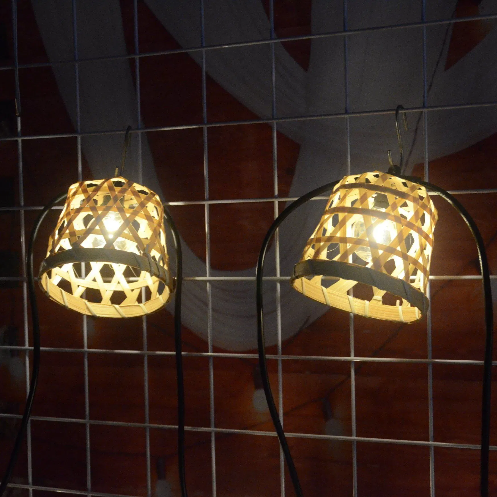 Traditional Bamboo Weaving Craft Lampshade Solar Lighting Decoration String Lights