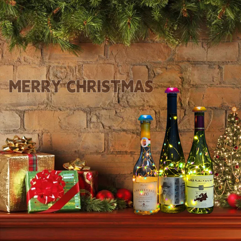 Solar Copper Wire Decoration LED String Light Wine Bottle Lights for Party Wedding Christmas
