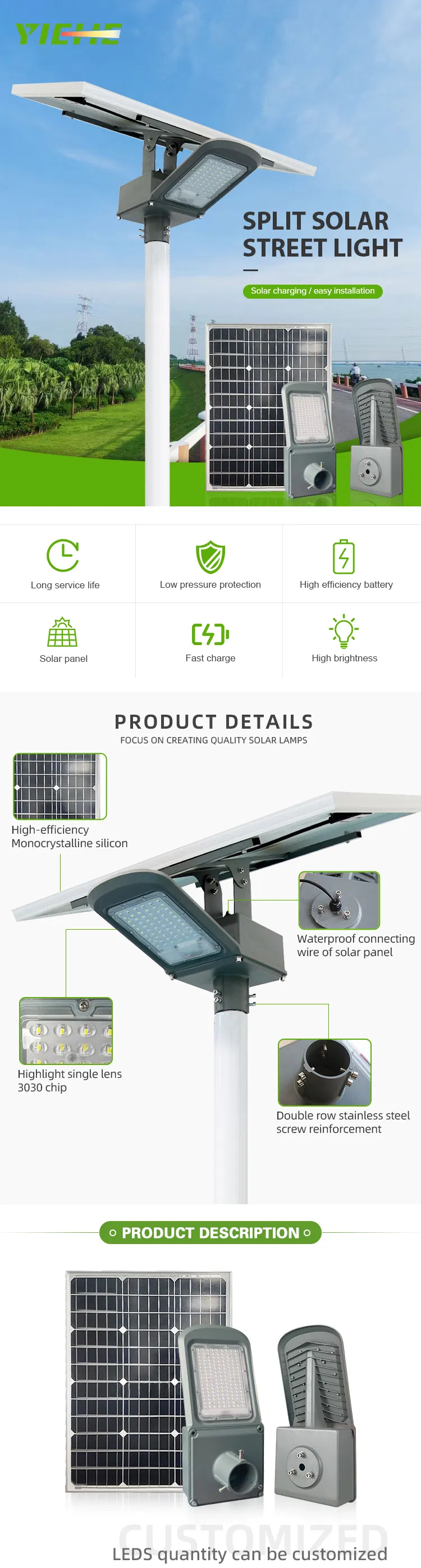 Split Solar Street Light