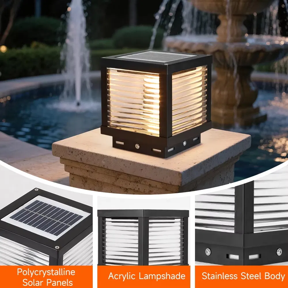 Solar LED Post Pillar Gate Lamp 6