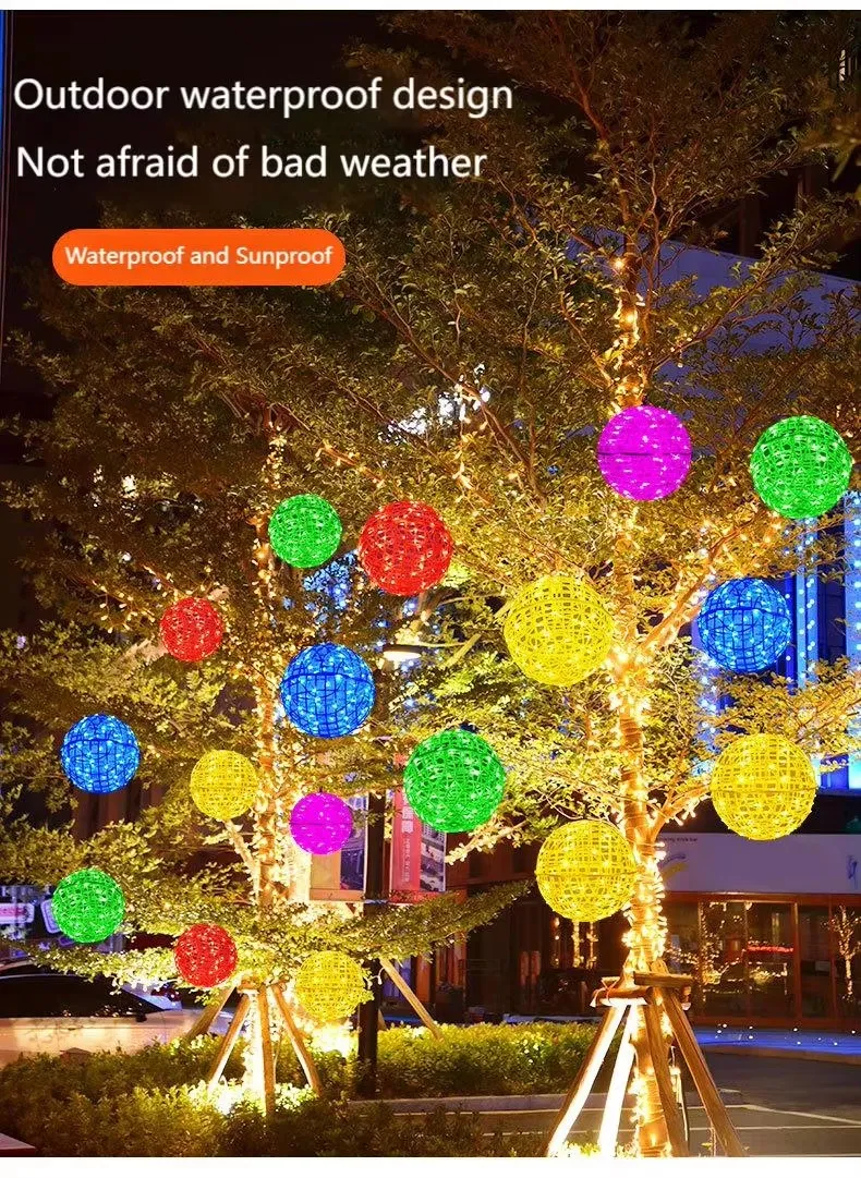 Solar LED Rattan Ball 3