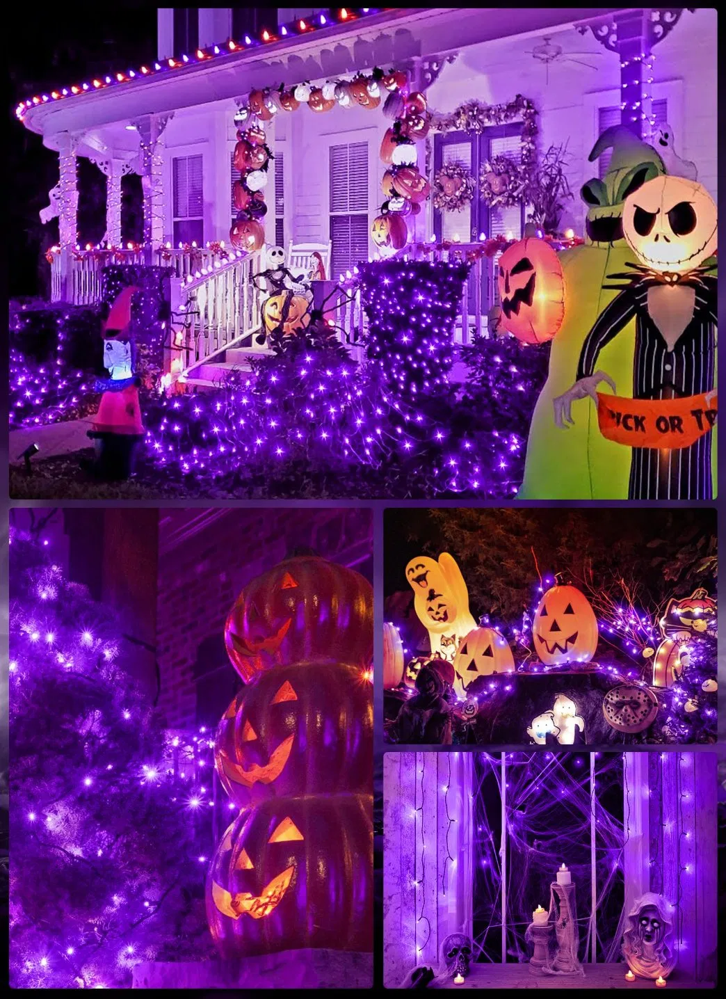 Solar String Lights for Patio Umbrella, 50LED Mini Lights with Solar Panel