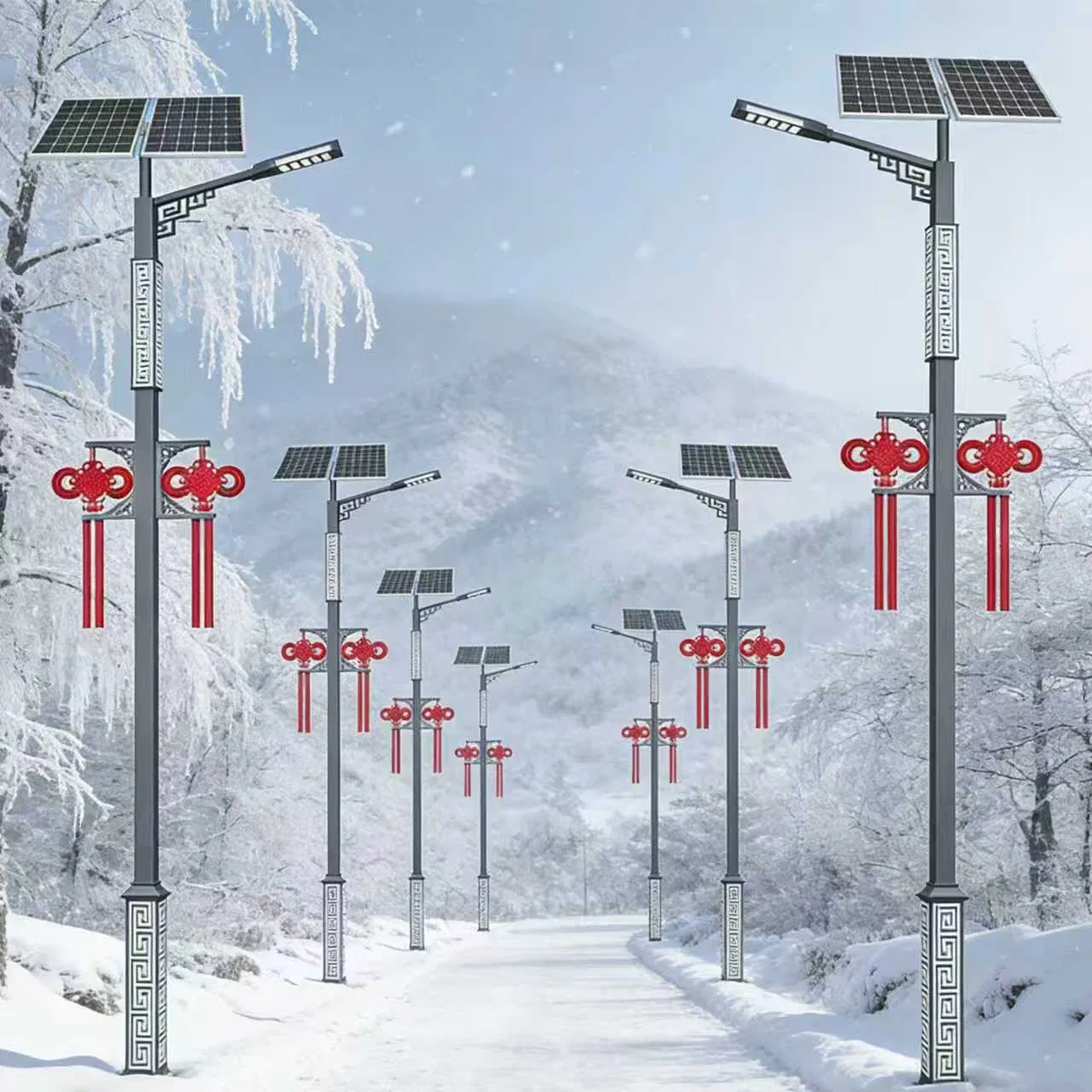 Eco-Chic Solar Path Light Featuring Traditional Chinese Knot Accents