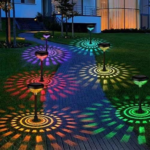 Wholesale High-Quality New Solar Outdoor RGB Color Changing Landscape Lighting Warm Light Channel Lawn Decorative Garden Lights