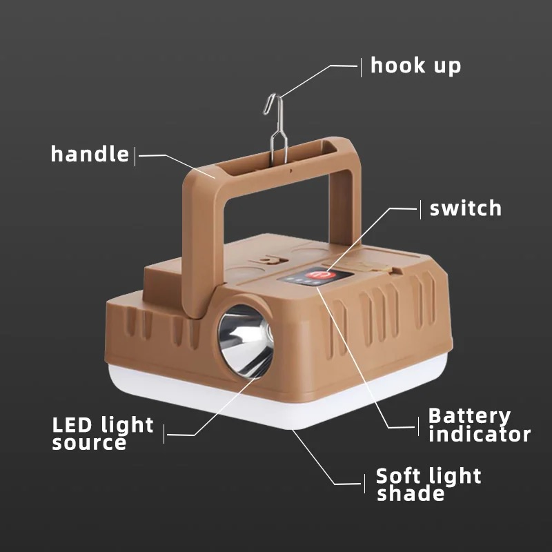 Camping Tent LED Lighting Lantern Camping Light Solar Camping Light with Output Powerbank Function