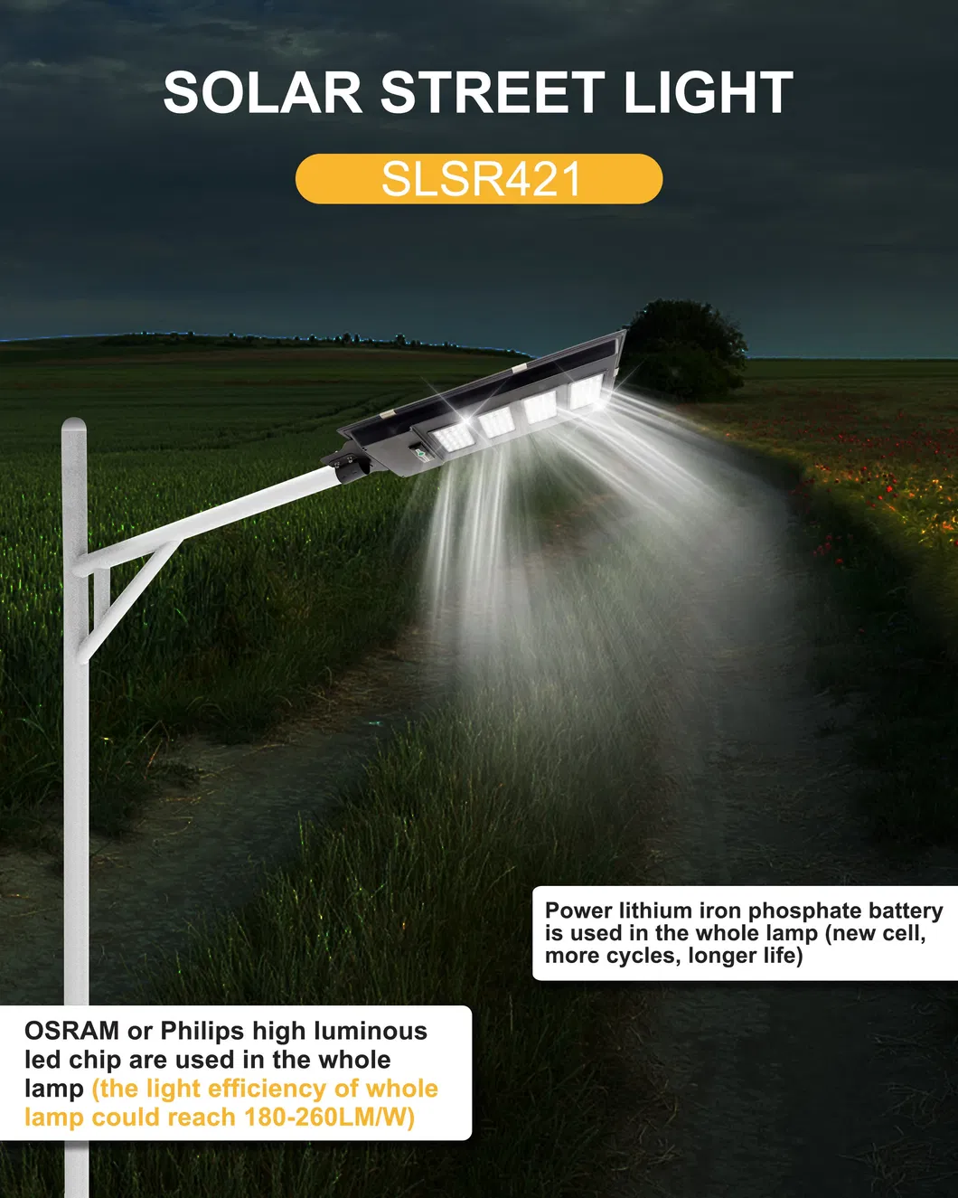 Solar Powered LED Street Light