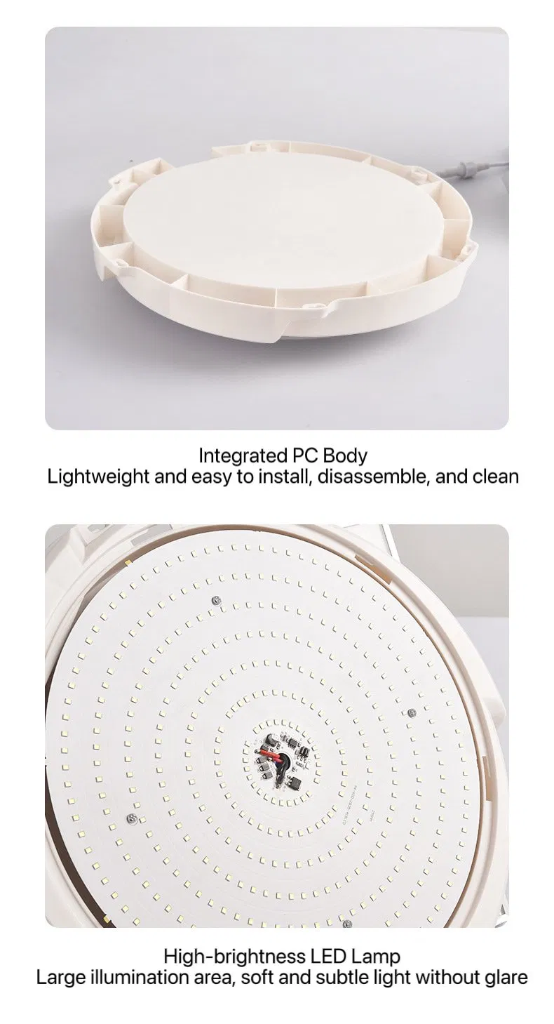 20W Solar Waterproof LED Ceiling Light with Remote Control Suitable for Outdoor Indoor Lighting on Balconies Decorative Lighting Ceiling Light