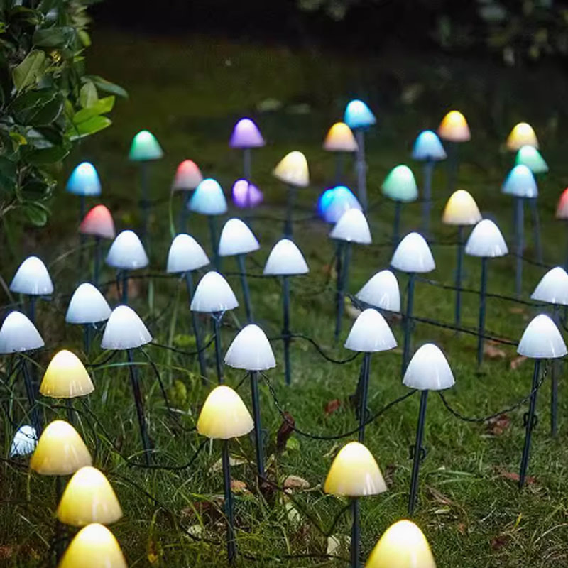 Outdoor IP65 Waterproof LED Mushroom Solar String Light Christmas Holiday Decoration Lighting Garden Mushroom Lamp String Light